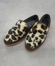 ZM6AE11100 al'aise modulation(アレーズモジュレーション) レオパードファーデザインスリッポン ブラウン