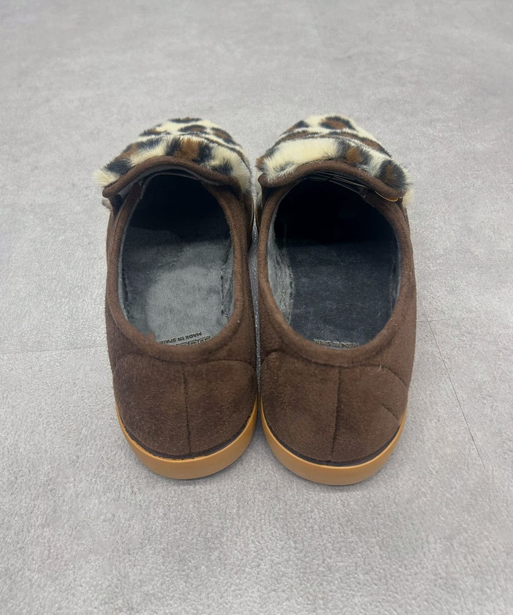 ZM6AE11100 al'aise modulation(アレーズモジュレーション) レオパードファーデザインスリッポン ブラウン