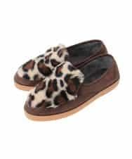 ZM6AE11100 al'aise modulation(アレーズモジュレーション) レオパードファーデザインスリッポン ブラウン