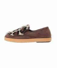 ZM6AE11100 al'aise modulation(アレーズモジュレーション) レオパードファーデザインスリッポン ブラウン