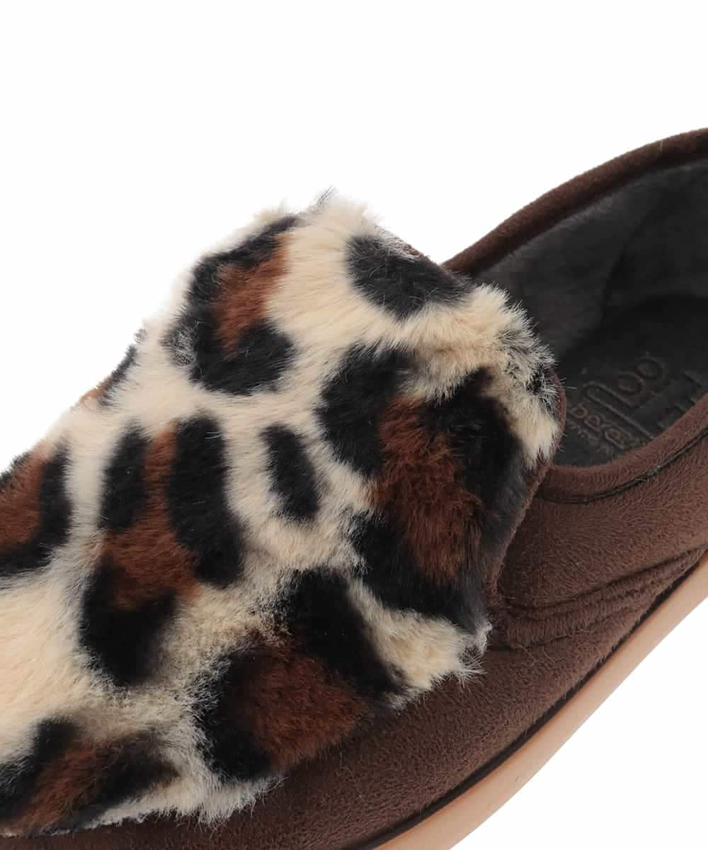 ZM6AE11100 al'aise modulation(アレーズモジュレーション) レオパードファーデザインスリッポン ブラウン