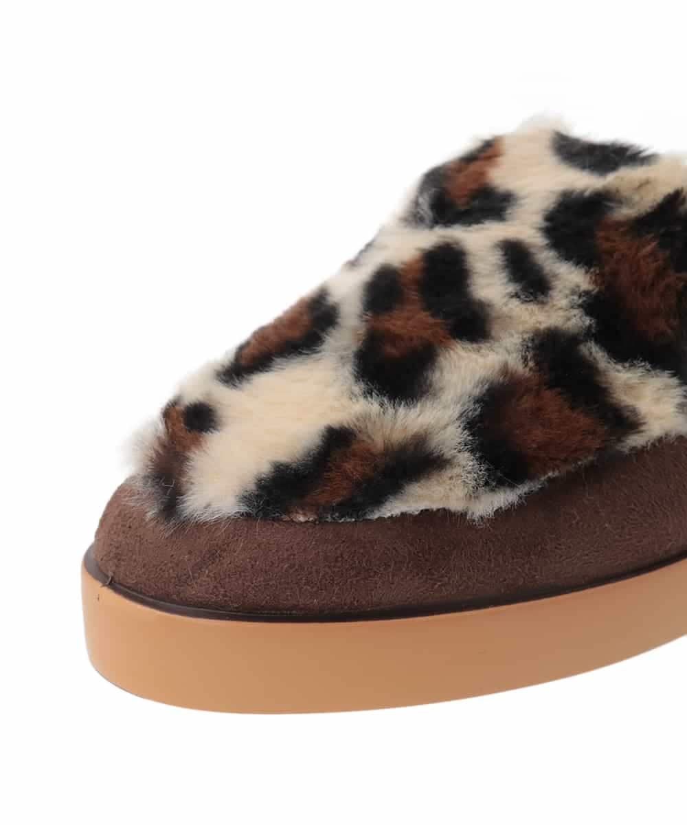 ZM6AE11100 al'aise modulation(アレーズモジュレーション) レオパードファーデザインスリッポン ブラウン