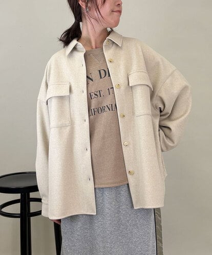 ZMBAE20105 al'aise modulation 【洗える】スウェードライクデザインシャツ