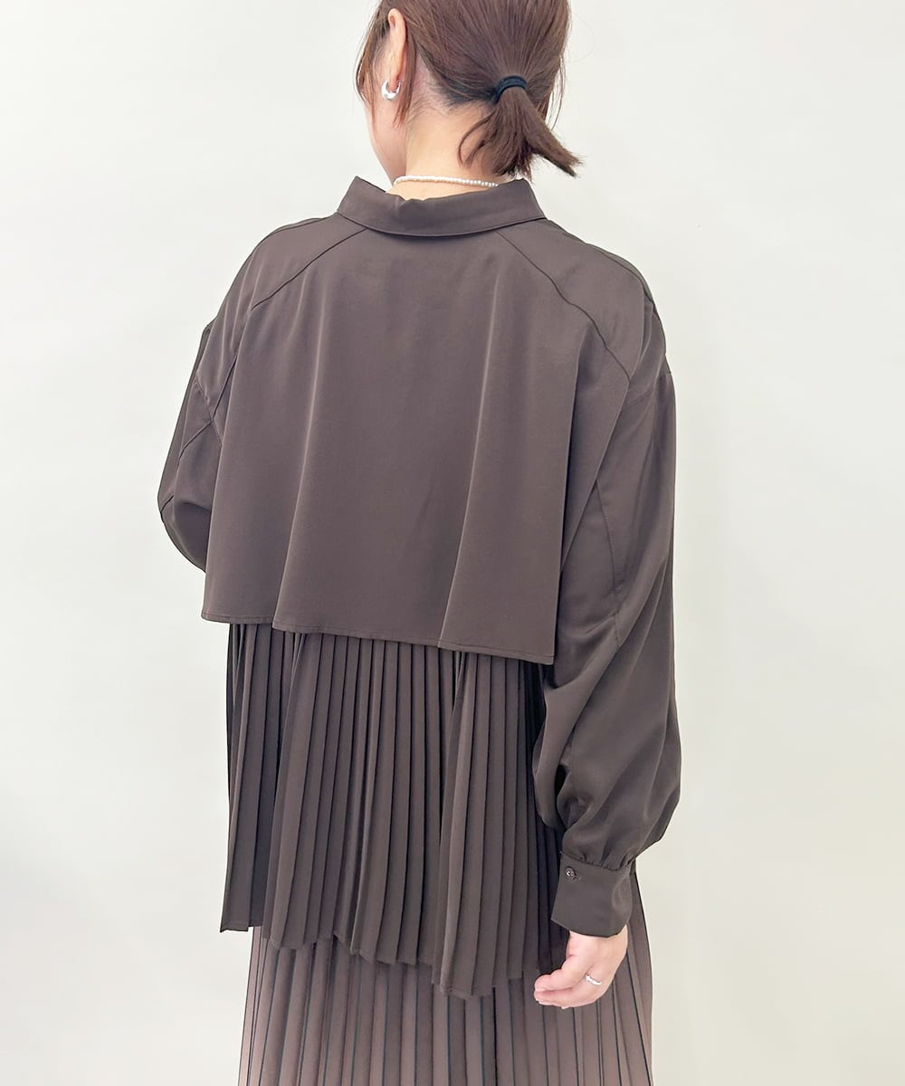 ZMBAE25128 al'aise modulation(アレーズモジュレーション) バックプリーツデザインブラウス ブラウン