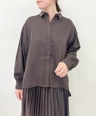 ZMBAE25128 al'aise modulation(アレーズモジュレーション) バックプリーツデザインブラウス ブラウン