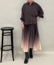 ZMBAE25128 al'aise modulation(アレーズモジュレーション) バックプリーツデザインブラウス ブラウン