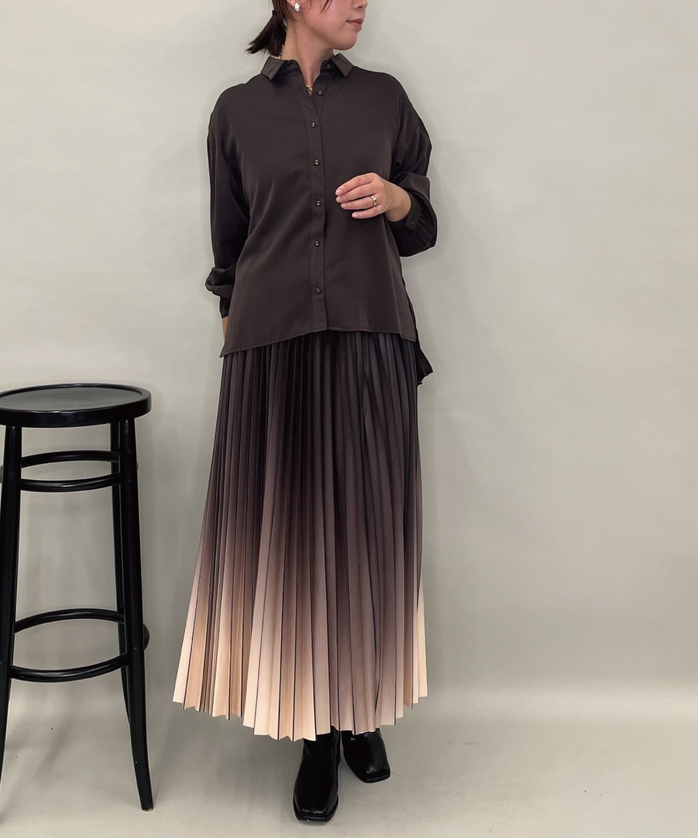 ZMBAE25128 al'aise modulation(アレーズモジュレーション) バックプリーツデザインブラウス ブラウン