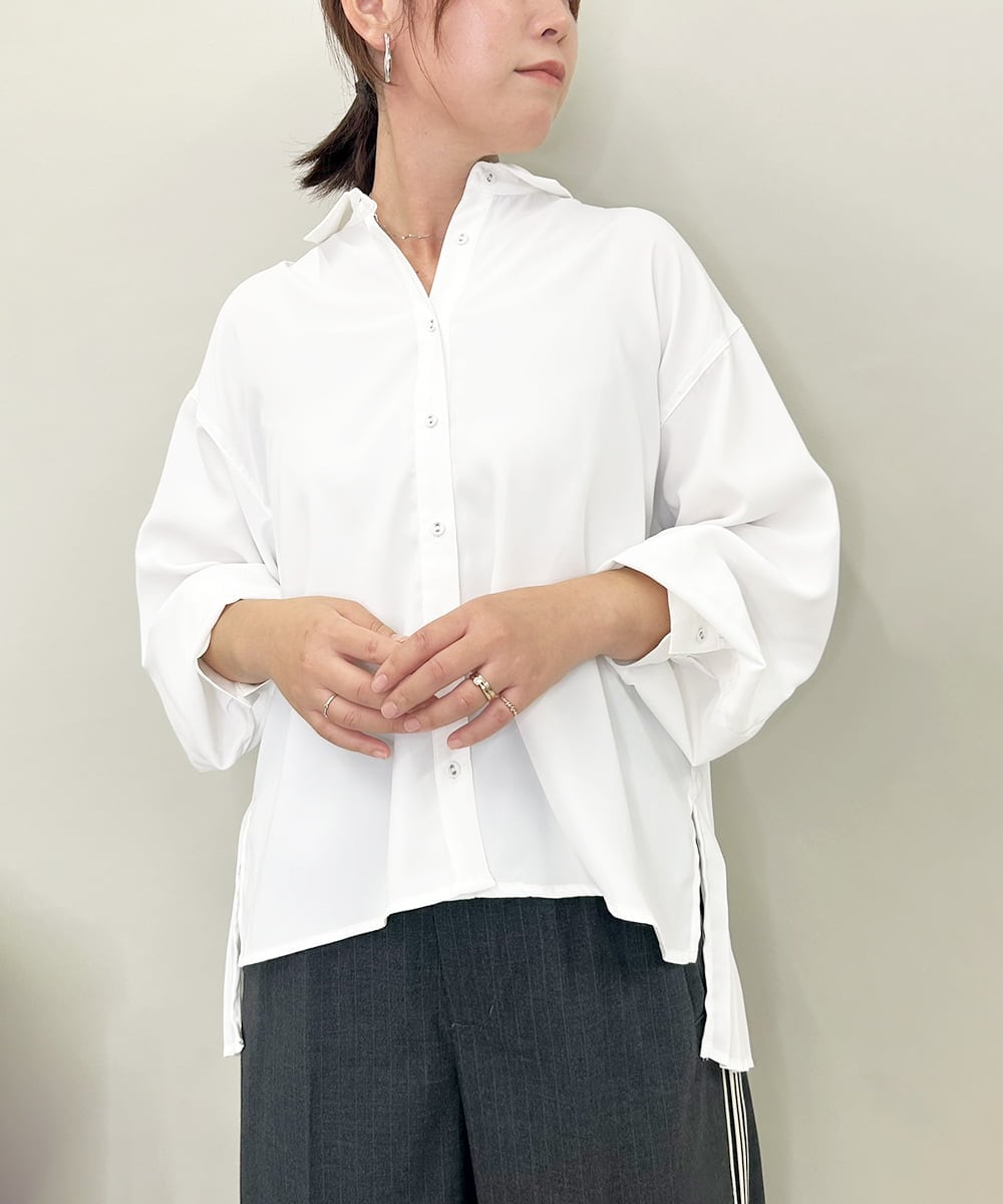 ZMBAE25128 al'aise modulation(アレーズモジュレーション) バックプリーツデザインブラウス ホワイト