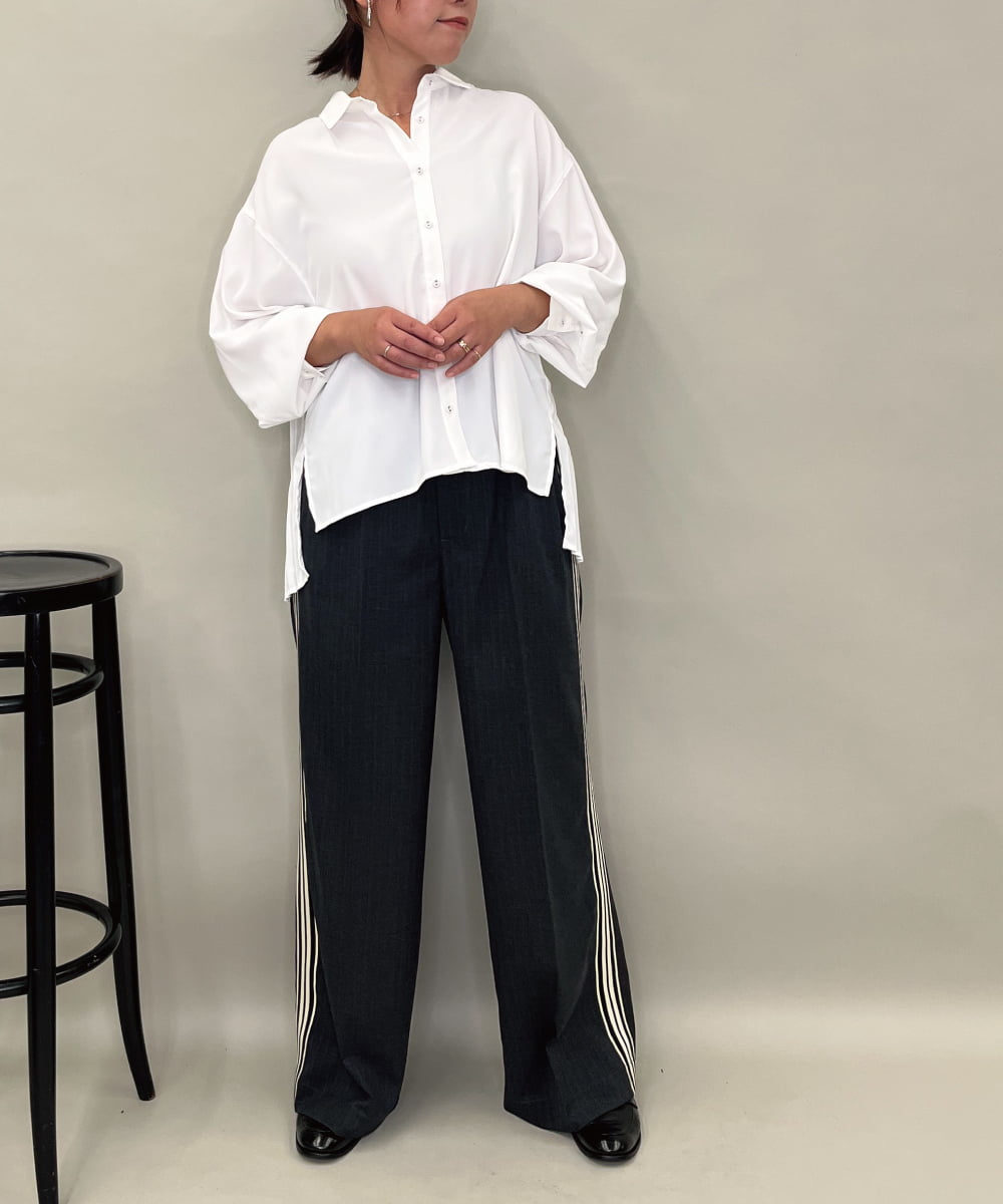 ZMBAE25128 al'aise modulation(アレーズモジュレーション) バックプリーツデザインブラウス ホワイト