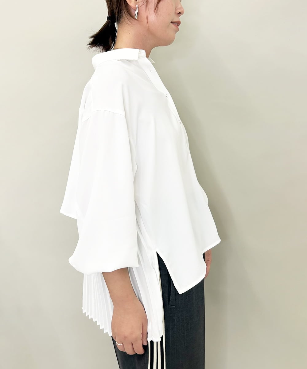 ZMBAE25128 al'aise modulation(アレーズモジュレーション) バックプリーツデザインブラウス ホワイト