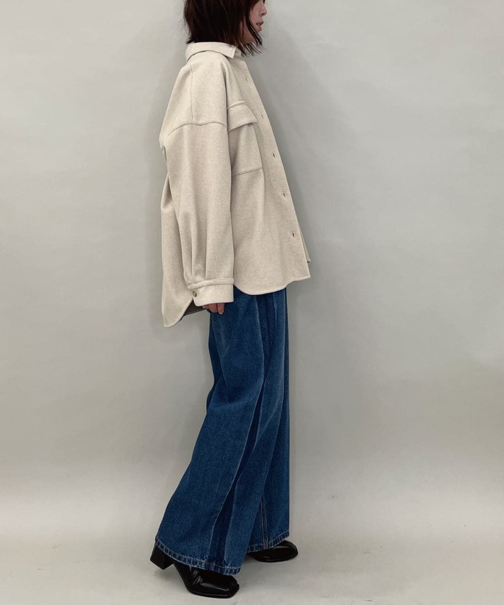 ZMBAE26150 al'aise modulation(アレーズモジュレーション) メルトンライクシャツジャケット アイボリー