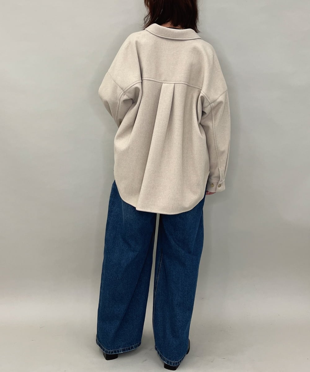 ZMBAE26150 al'aise modulation(アレーズモジュレーション) メルトンライクシャツジャケット アイボリー