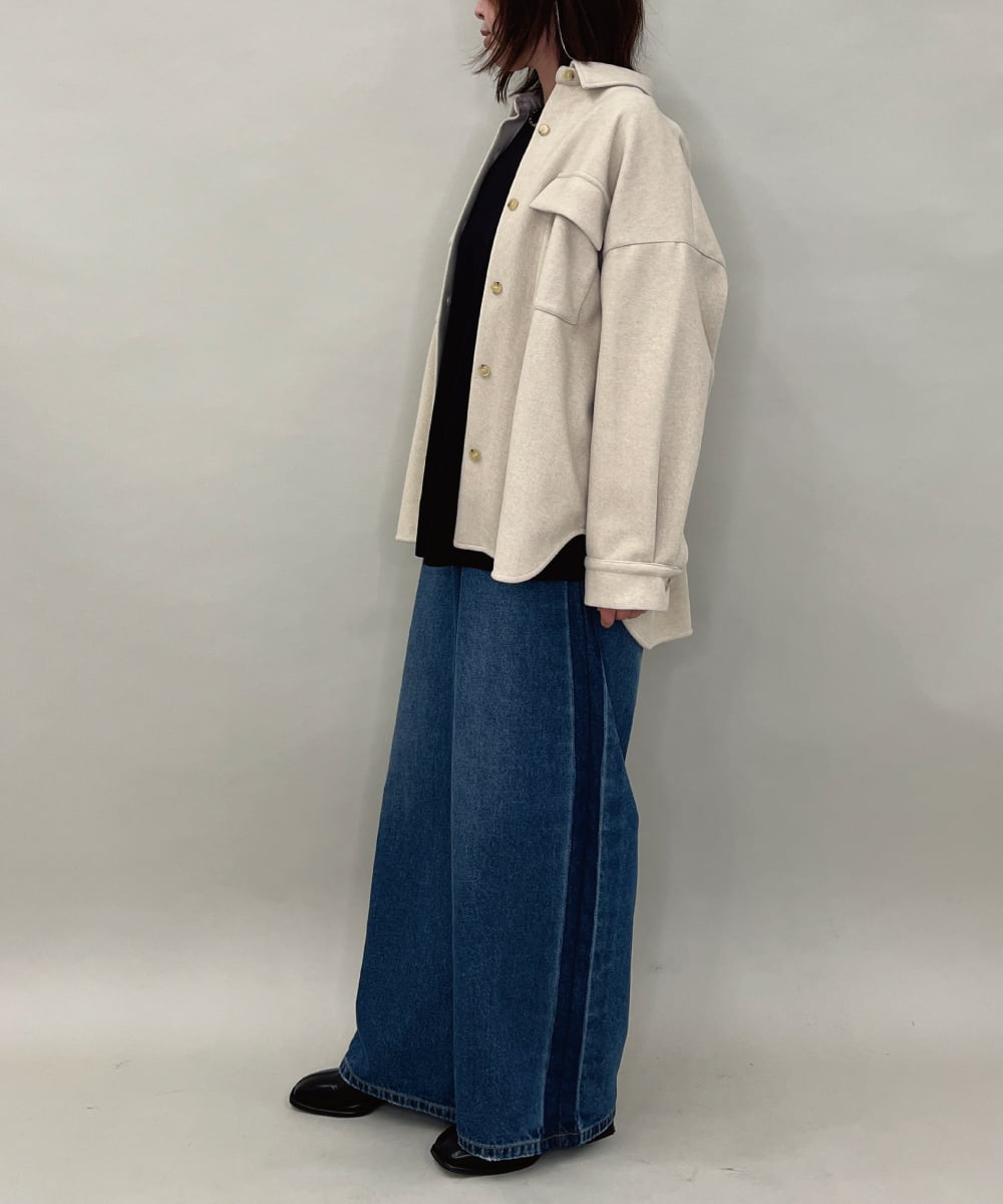 ZMBAE26150 al'aise modulation(アレーズモジュレーション) メルトンライクシャツジャケット アイボリー