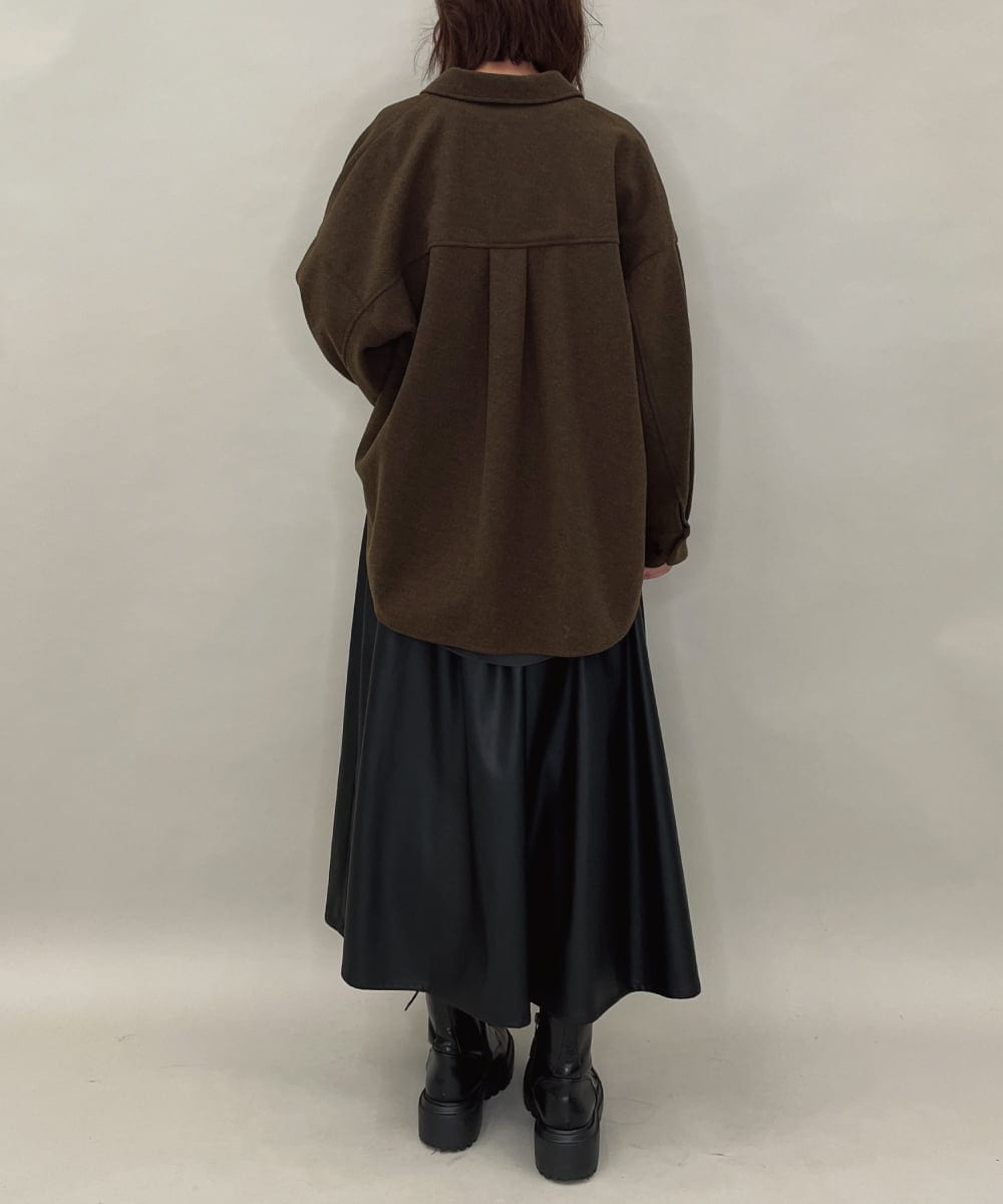 ZMBAE26150 al'aise modulation(アレーズモジュレーション) メルトンライクシャツジャケット ブラウン