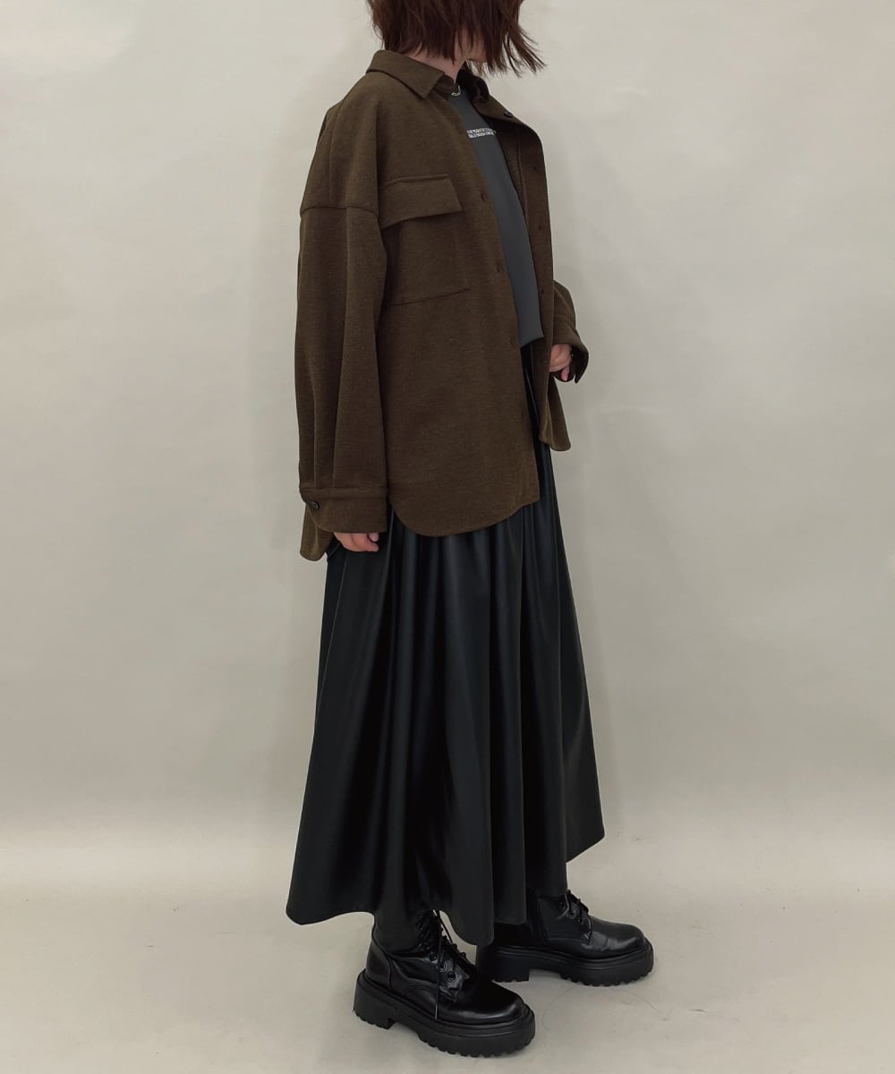 ZMBAE26150 al'aise modulation(アレーズモジュレーション) メルトンライクシャツジャケット ブラウン