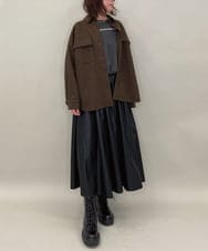 ZMBAE26150 al'aise modulation(アレーズモジュレーション) メルトンライクシャツジャケット ブラウン