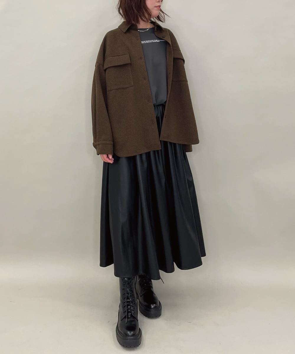 ZMBAE26150 al'aise modulation(アレーズモジュレーション) メルトンライクシャツジャケット ブラウン