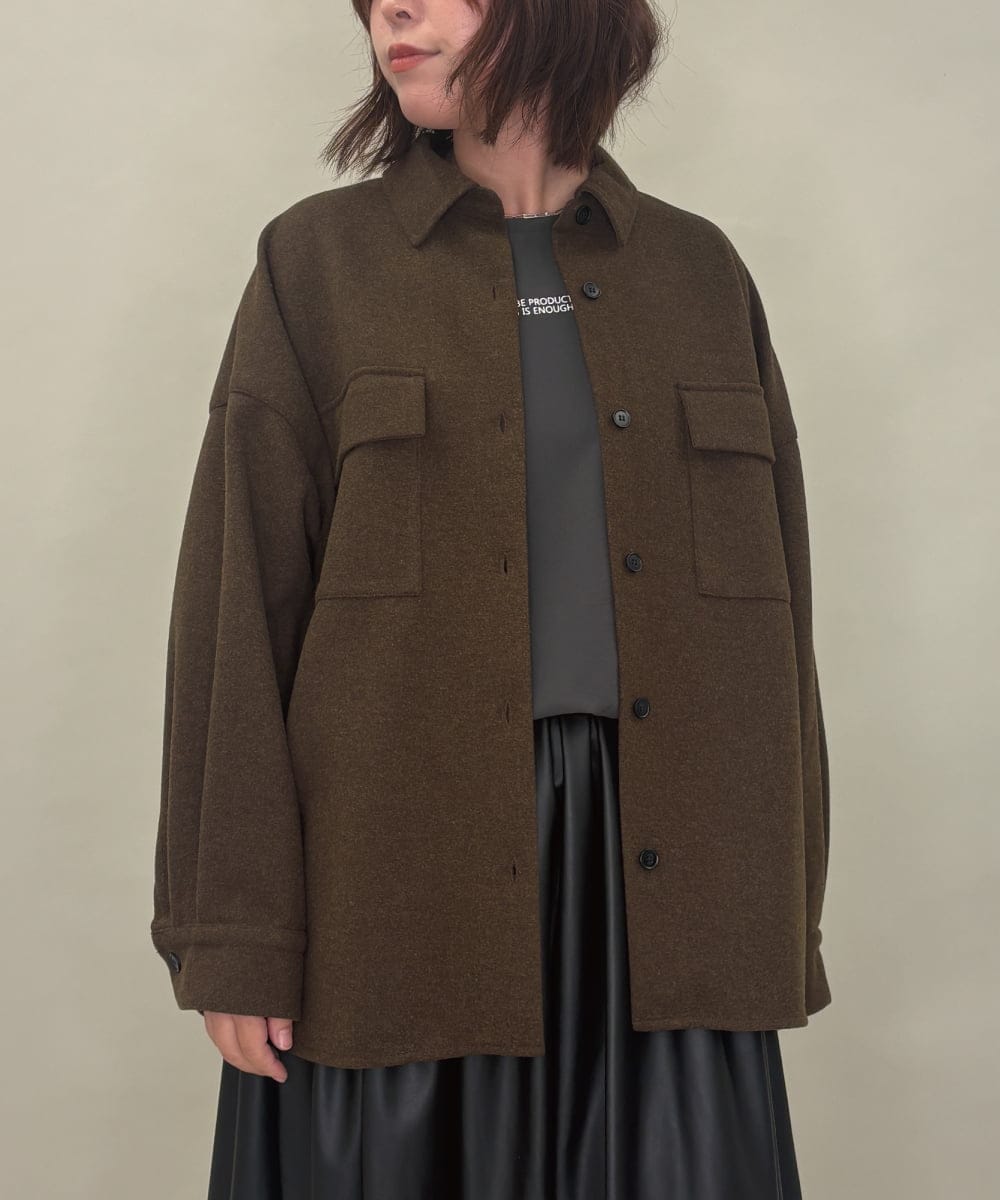 ZMBAE26150 al'aise modulation(アレーズモジュレーション) メルトンライクシャツジャケット ブラウン