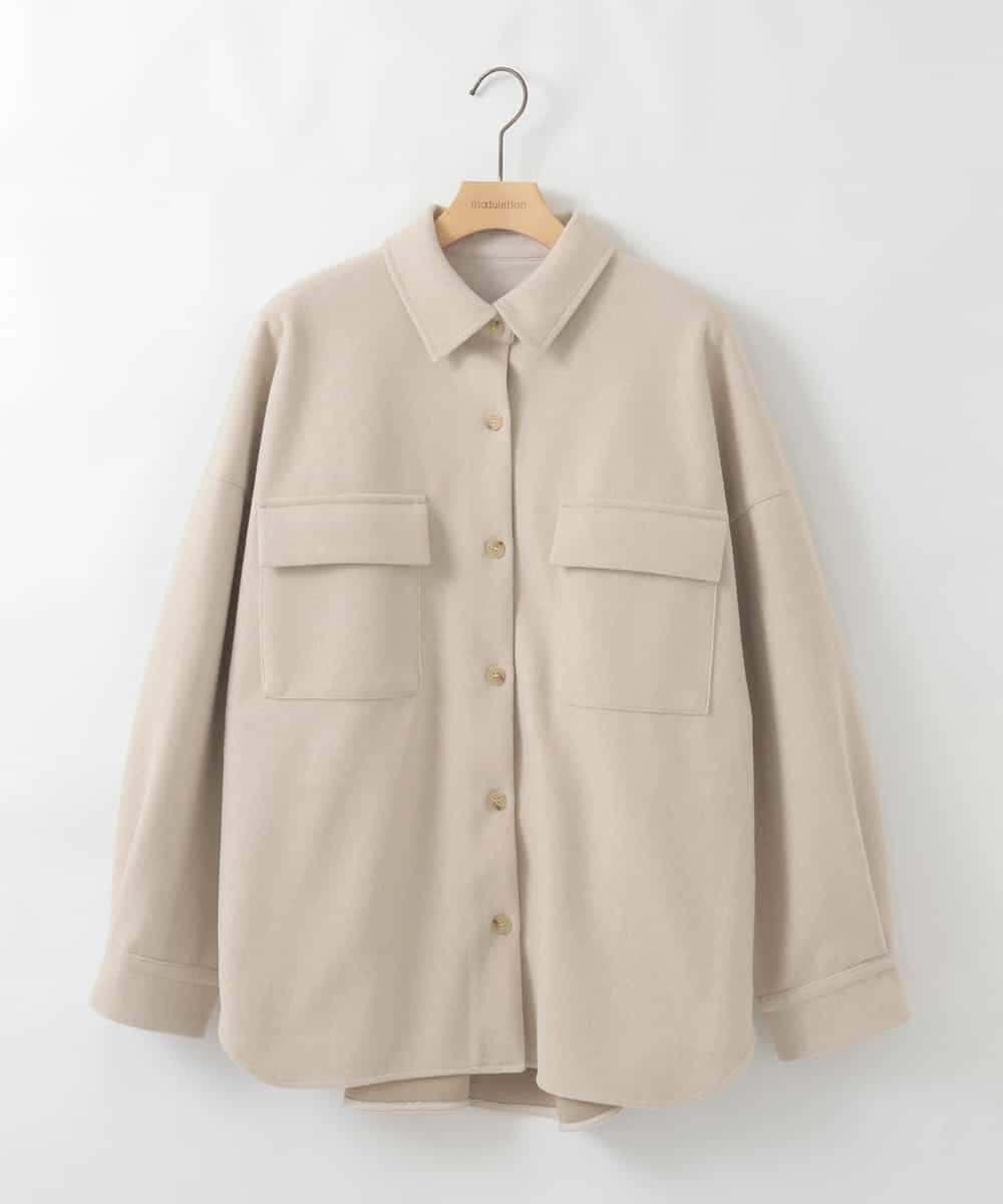 ZMBAE26150 al'aise modulation(アレーズモジュレーション) メルトンライクシャツジャケット アイボリー