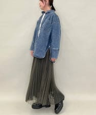 ZMBAE27138 al'aise modulation(アレーズモジュレーション) BIGカフスオーバーシルエットデニムシャツ ブルー