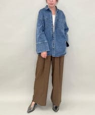 ZMBAE27138 al'aise modulation(アレーズモジュレーション) BIGカフスオーバーシルエットデニムシャツ ブルー