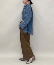 ZMBAE27138 al'aise modulation(アレーズモジュレーション) BIGカフスオーバーシルエットデニムシャツ ブルー
