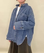 ZMBAE27138 al'aise modulation(アレーズモジュレーション) BIGカフスオーバーシルエットデニムシャツ ブルー