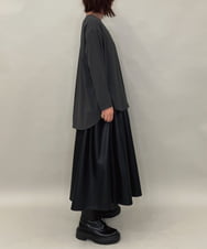 ZMBAE28120 al'aise modulation(アレーズモジュレーション) メッセージロゴTブラウス ダークグレー