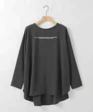 ZMBAE28120 al'aise modulation(アレーズモジュレーション) メッセージロゴTブラウス ダークグレー