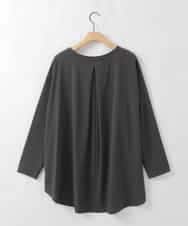 ZMBAE28120 al'aise modulation(アレーズモジュレーション) メッセージロゴTブラウス ダークグレー