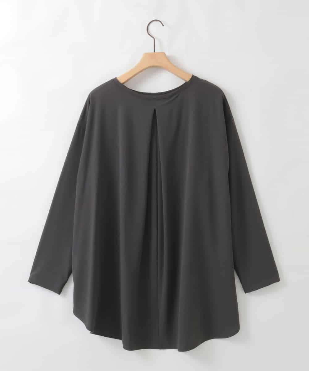 ZMBAE28120 al'aise modulation(アレーズモジュレーション) メッセージロゴTブラウス ダークグレー