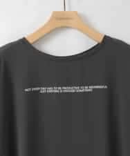 ZMBAE28120 al'aise modulation(アレーズモジュレーション) メッセージロゴTブラウス ダークグレー