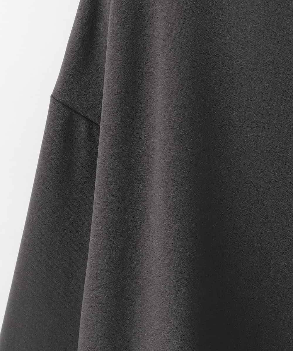 ZMBAE28120 al'aise modulation(アレーズモジュレーション) メッセージロゴTブラウス ダークグレー