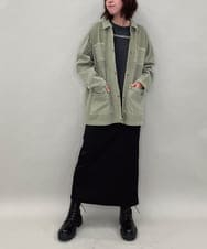 ZMBAE29170 al'aise modulation(アレーズモジュレーション) デニムライクオーバーシャツ カーキ