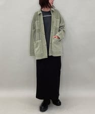 ZMBAE29170 al'aise modulation(アレーズモジュレーション) デニムライクオーバーシャツ カーキ