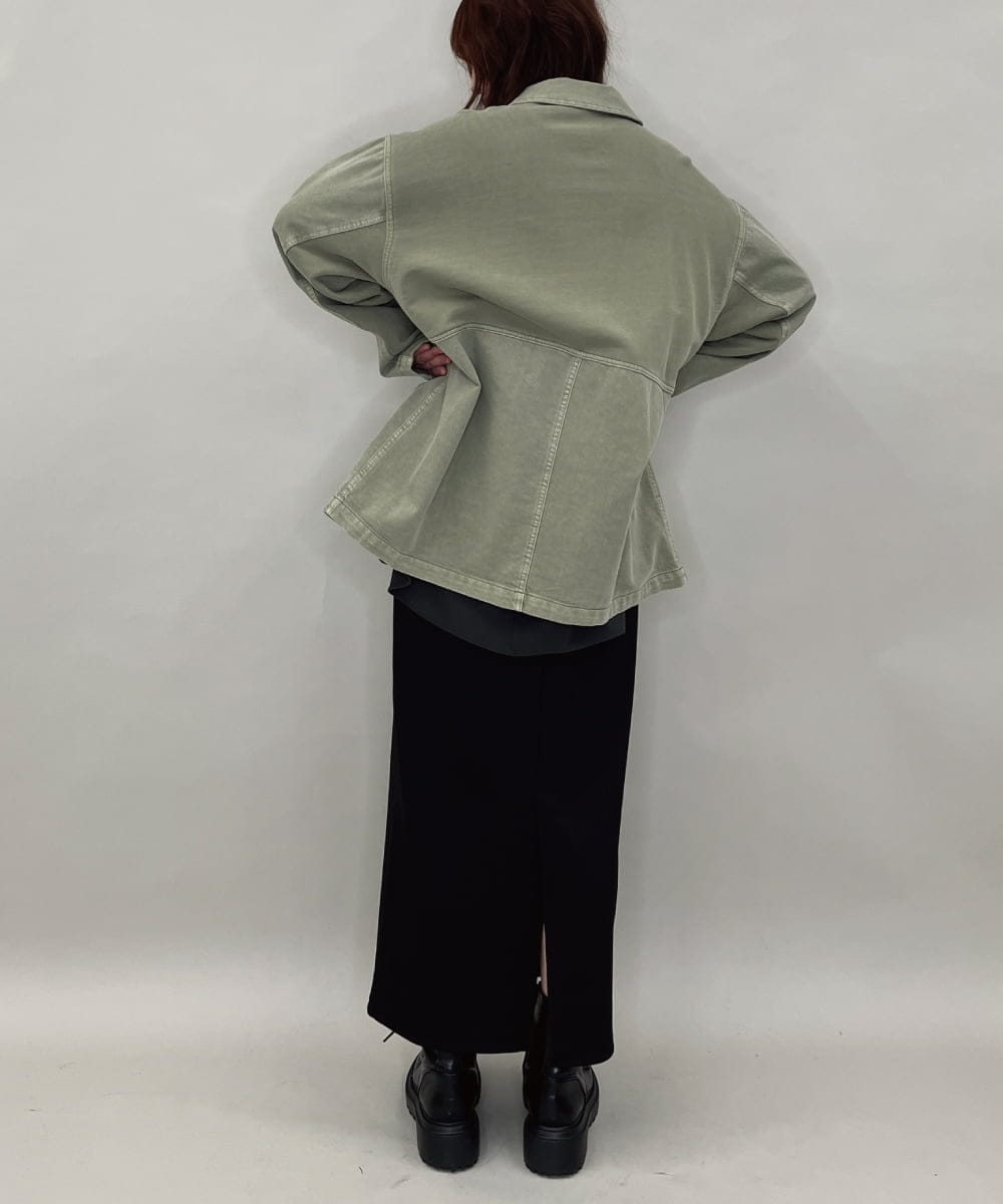 ZMBAE29170 al'aise modulation(アレーズモジュレーション) デニムライクオーバーシャツ カーキ