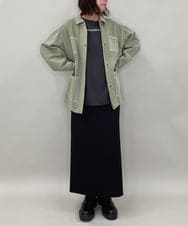 ZMBAE29170 al'aise modulation(アレーズモジュレーション) デニムライクオーバーシャツ カーキ