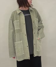 ZMBAE29170 al'aise modulation(アレーズモジュレーション) デニムライクオーバーシャツ カーキ