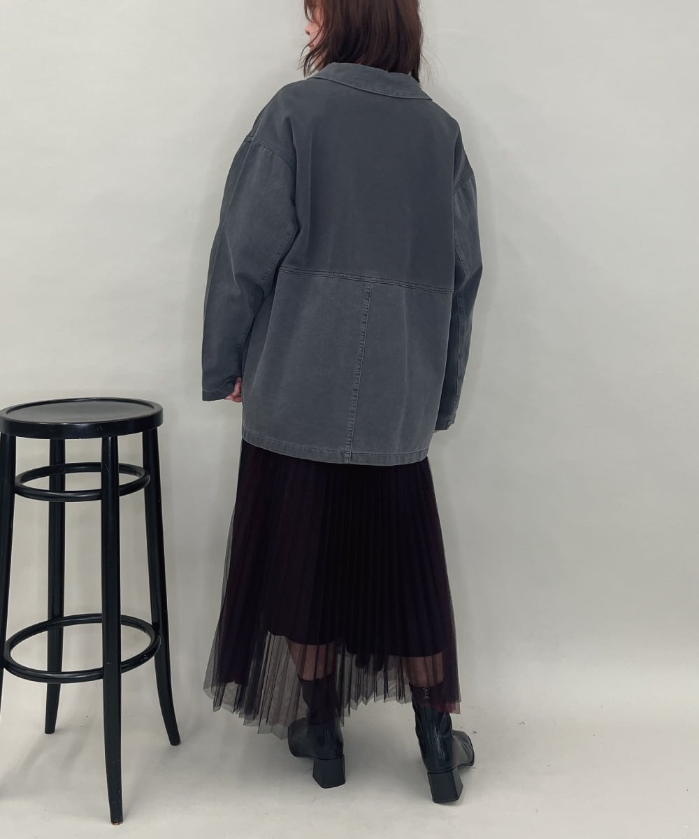 ZMBAE29170 al'aise modulation(アレーズモジュレーション) デニムライクオーバーシャツ ブラック