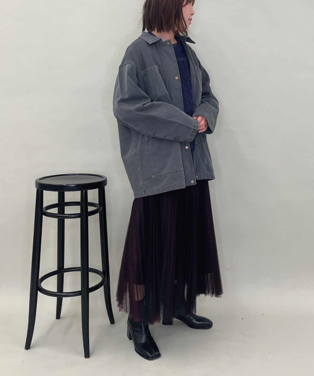 ZMBAE29170 al'aise modulation(アレーズモジュレーション) デニムライクオーバーシャツ ブラック