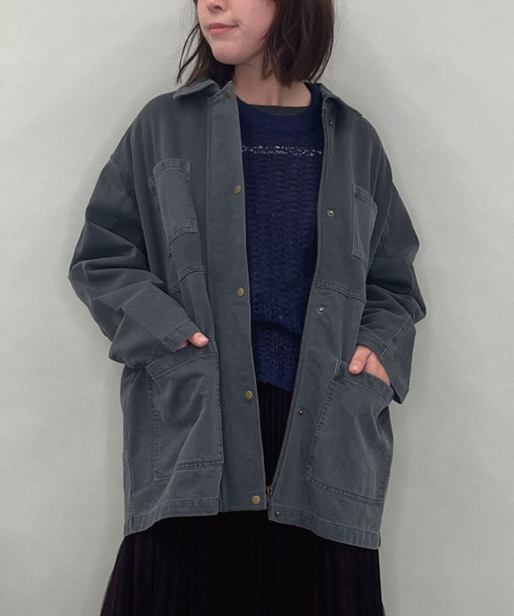 ZMBAE29170 al'aise modulation(アレーズモジュレーション) デニムライクオーバーシャツ ブラック