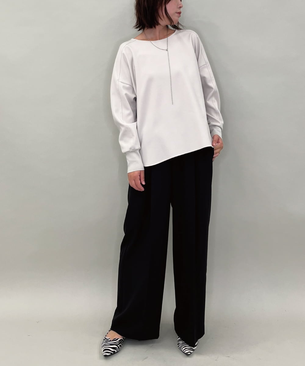 ZMBAE30130 al'aise modulation(アレーズモジュレーション) 【洗える】テールロングミニマムブラウス ベージュ