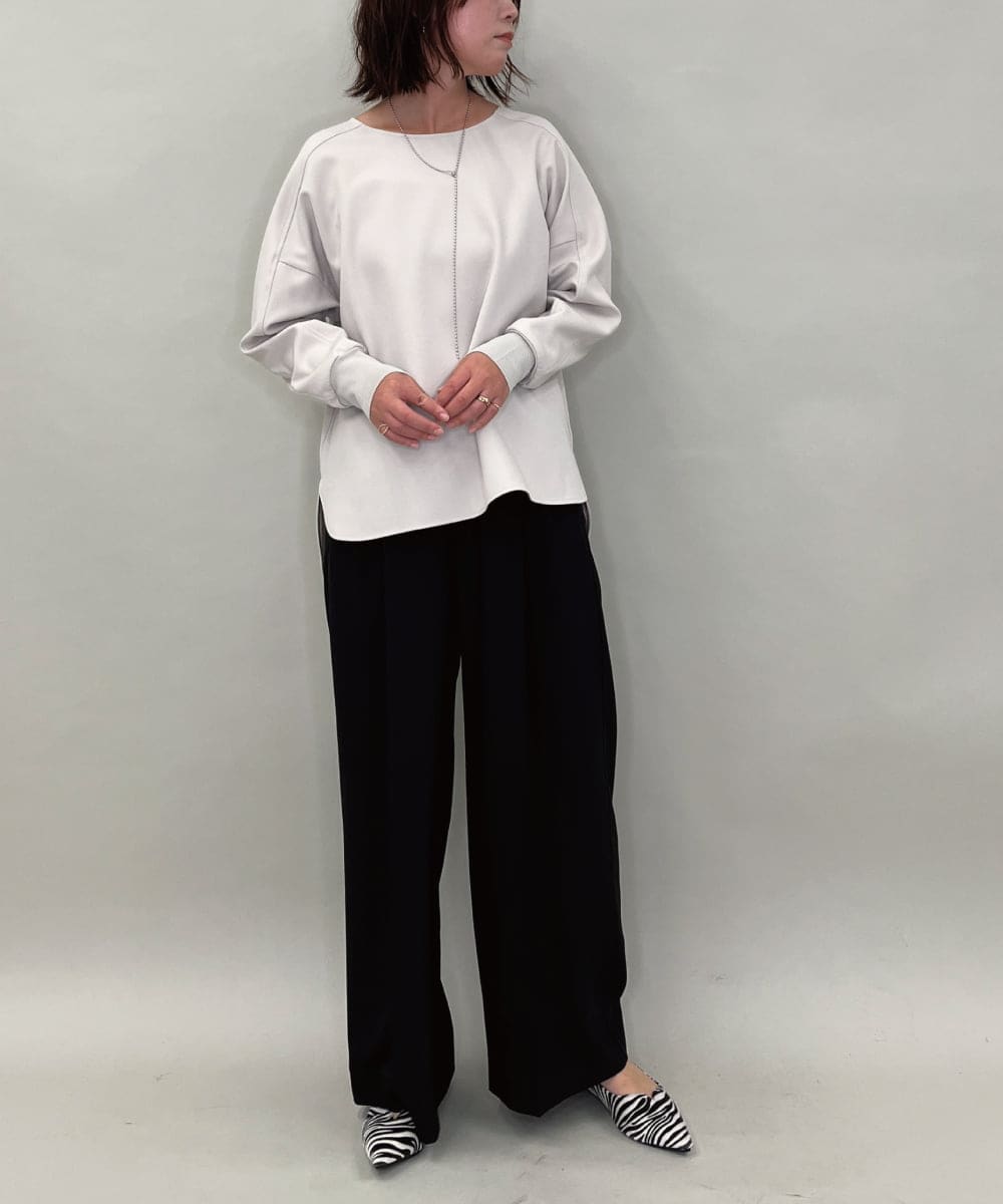 ZMBAE30130 al'aise modulation(アレーズモジュレーション) 【洗える】テールロングミニマムブラウス ベージュ