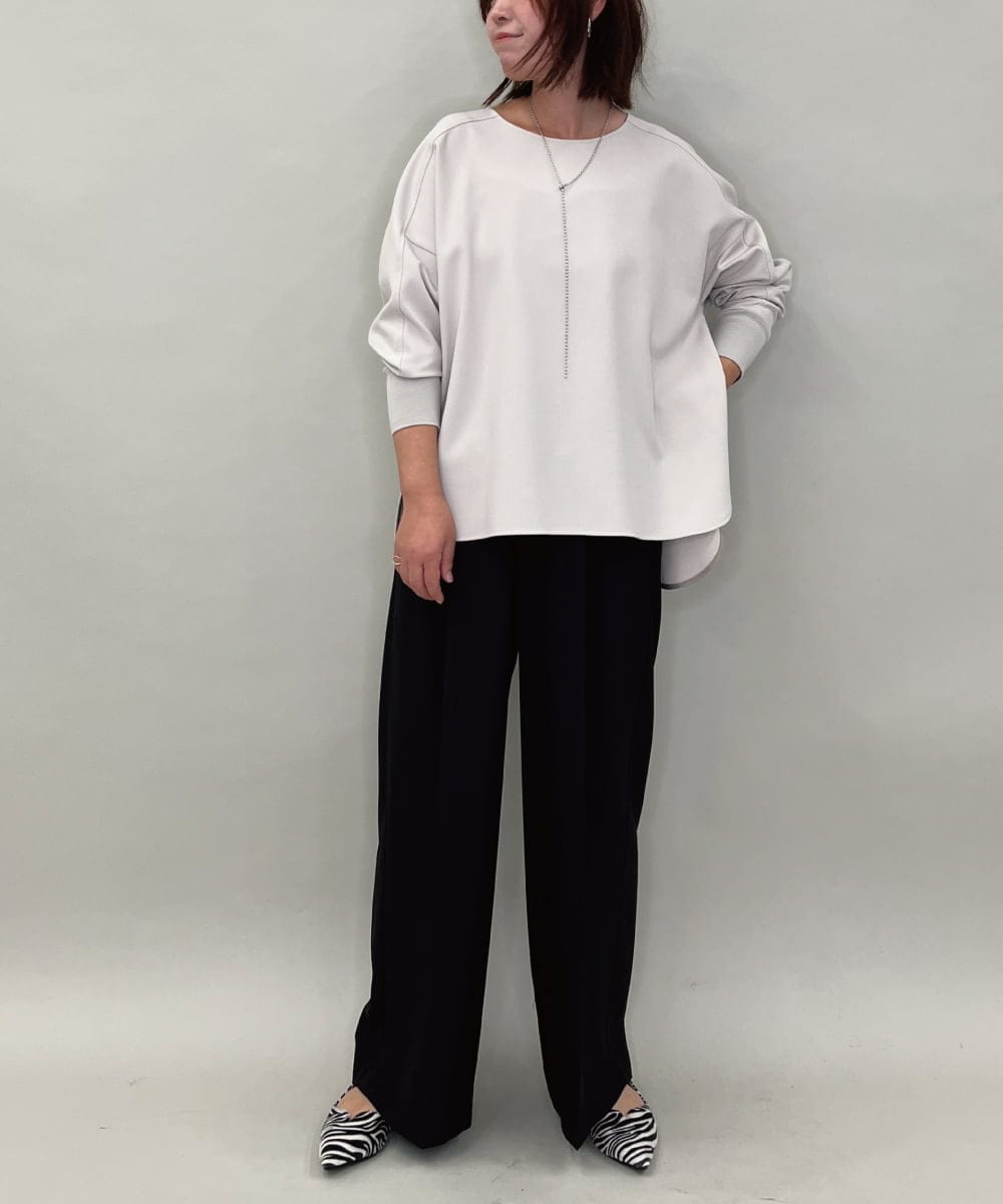 ZMBAE30130 al'aise modulation(アレーズモジュレーション) 【洗える】テールロングミニマムブラウス ベージュ