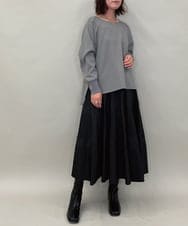 ZMBAE30130 al'aise modulation(アレーズモジュレーション) 【洗える】テールロングミニマムブラウス ダークグレー