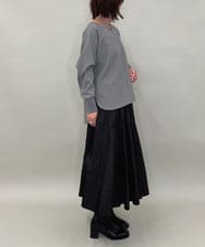 ZMBAE30130 al'aise modulation(アレーズモジュレーション) 【洗える】テールロングミニマムブラウス ダークグレー