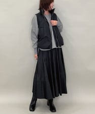 ZMBAE30130 al'aise modulation(アレーズモジュレーション) 【洗える】テールロングミニマムブラウス ダークグレー