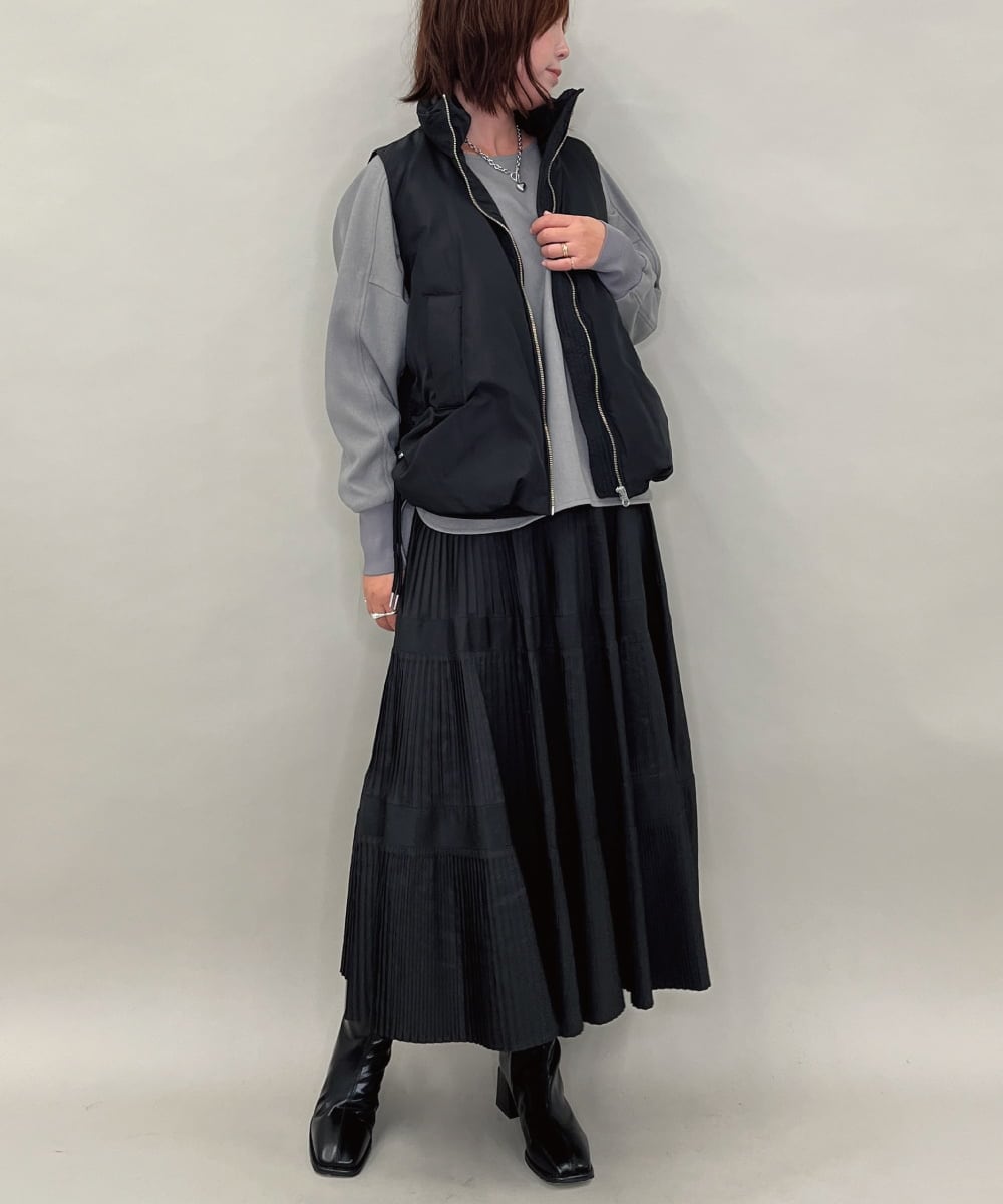 ZMBAE30130 al'aise modulation(アレーズモジュレーション) 【洗える】テールロングミニマムブラウス ダークグレー