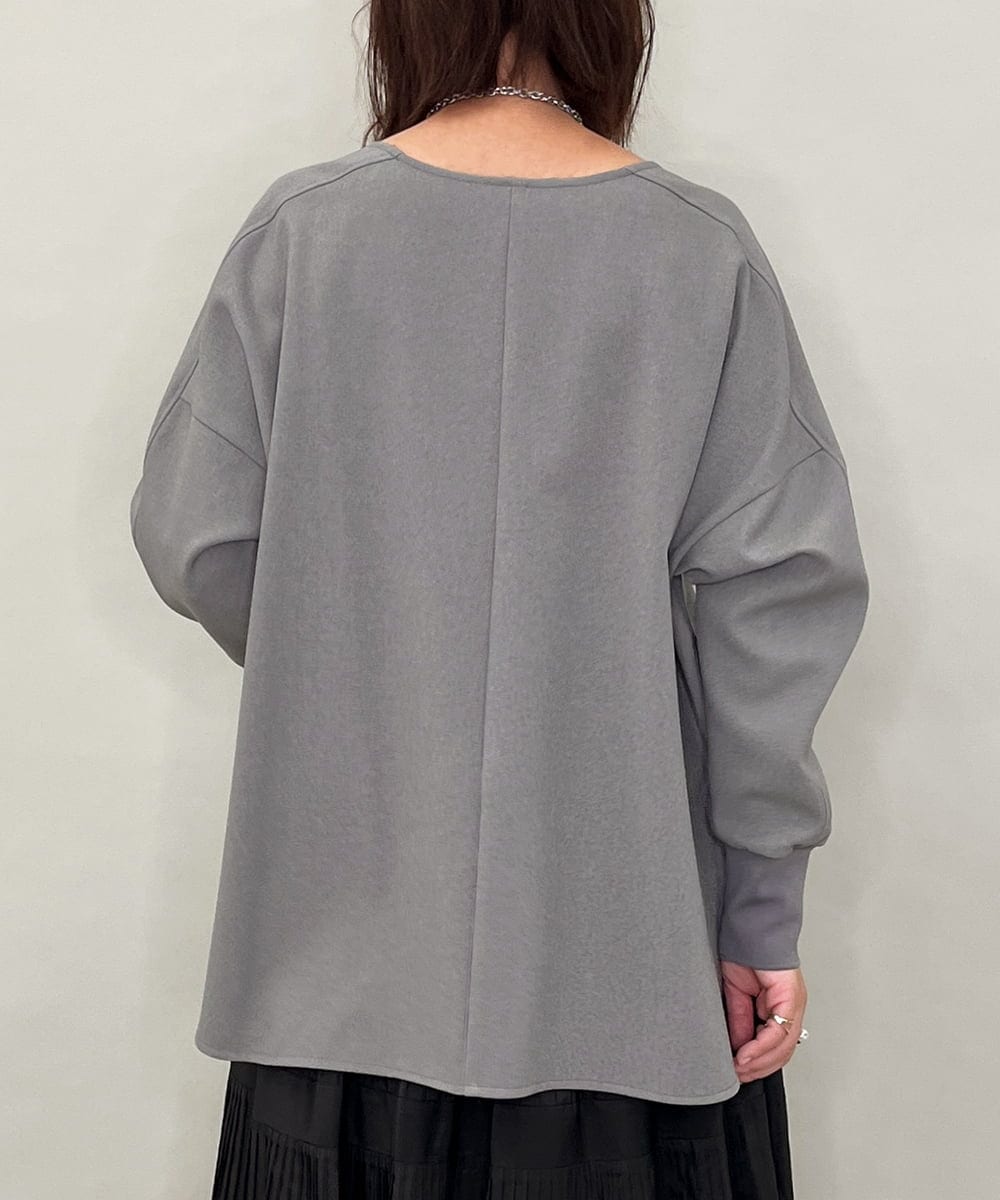 ZMBAE30130 al'aise modulation(アレーズモジュレーション) 【洗える】テールロングミニマムブラウス ダークグレー