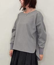 ZMBAE30130 al'aise modulation(アレーズモジュレーション) 【洗える】テールロングミニマムブラウス ダークグレー